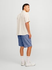 JACK & JONES Blue Navy Relaxed Fit Linen  shorts - Image 4 of 5