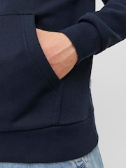 JACK & JONES Blue Relaxed Fit Plain Hoodie - Image 4 of 5