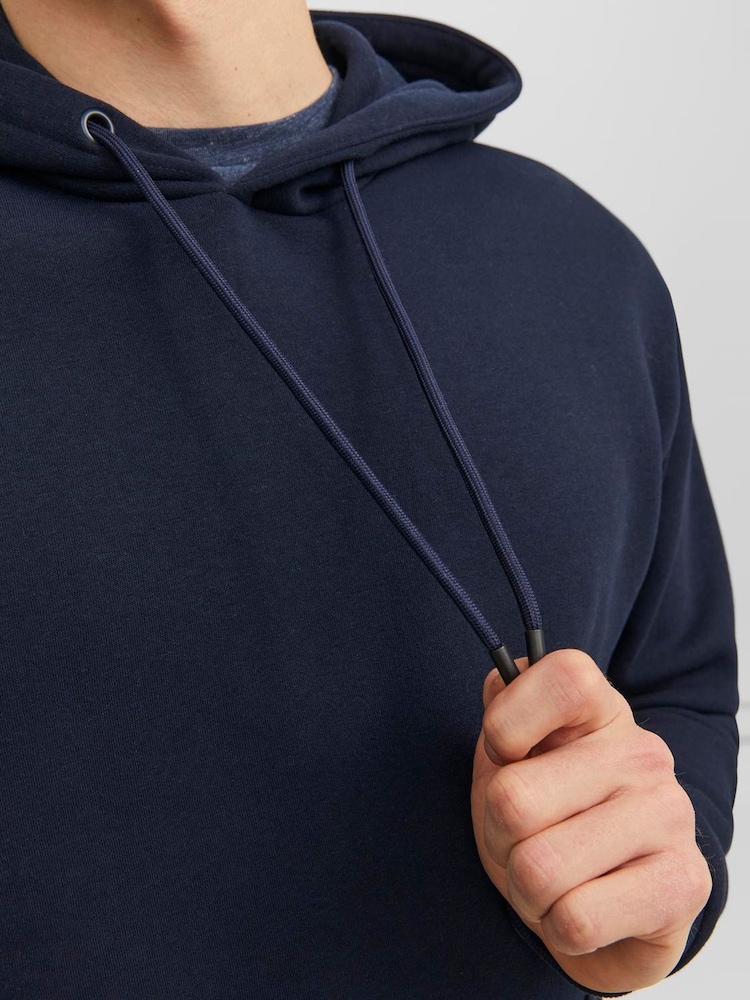 JACK & JONES Blue Relaxed Fit Plain Hoodie - Image 5 of 5 JACK & JONES Blue Relaxed Fit Plain Hoodie - Image 5 of 5