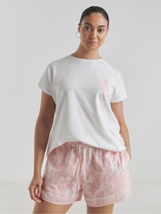 Simply Be Pink Cheesecloth Shortie Set - Image 1 of 4