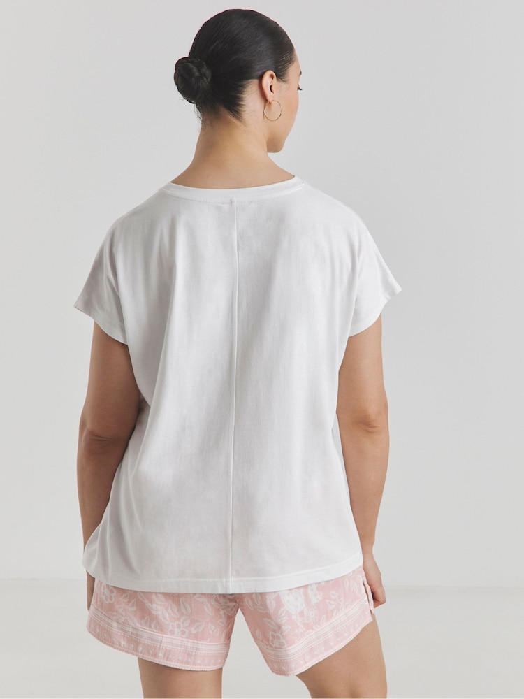 Simply Be Pink Cheesecloth Shortie Set - Image 2 of 4