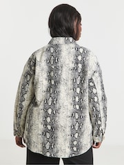 Simply Be Animal Snake Print Utility 100% Cotton Shacket - Image 2 of 4