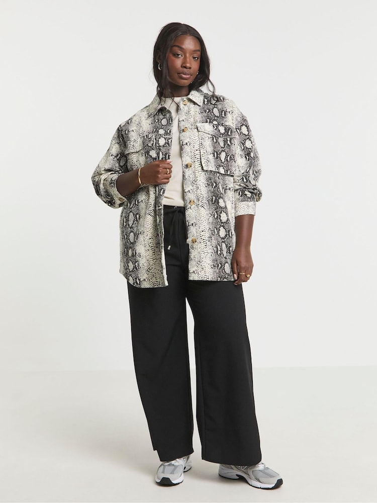 Simply Be Animal Snake Print Utility 100% Cotton Shacket - Image 4 of 4