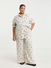 Simply Be White Embroidered Linen Shirt - Image 5 of 5