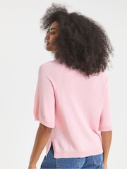 Simply Be Pink Half Sleeve Knitted Jumper - Image 2 of 4