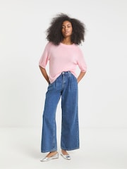 Simply Be Pink Half Sleeve Knitted Jumper - Image 4 of 4