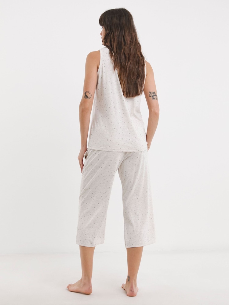 Simply Be Cream Lounge Fold Top Culottes Set - Image 2 of 4