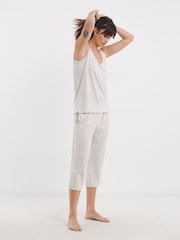 Simply Be Cream Lounge Fold Top Culottes Set - Image 4 of 4