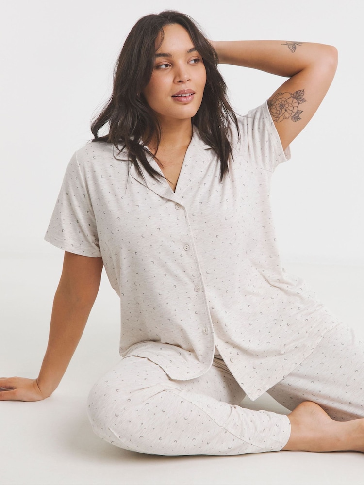 Simply Be Celestial Print Pretty Lounge Pyjamas - Image 1 of 4 Simply Be Celestial Print Pretty Lounge Pyjamas - Image 1 of 4