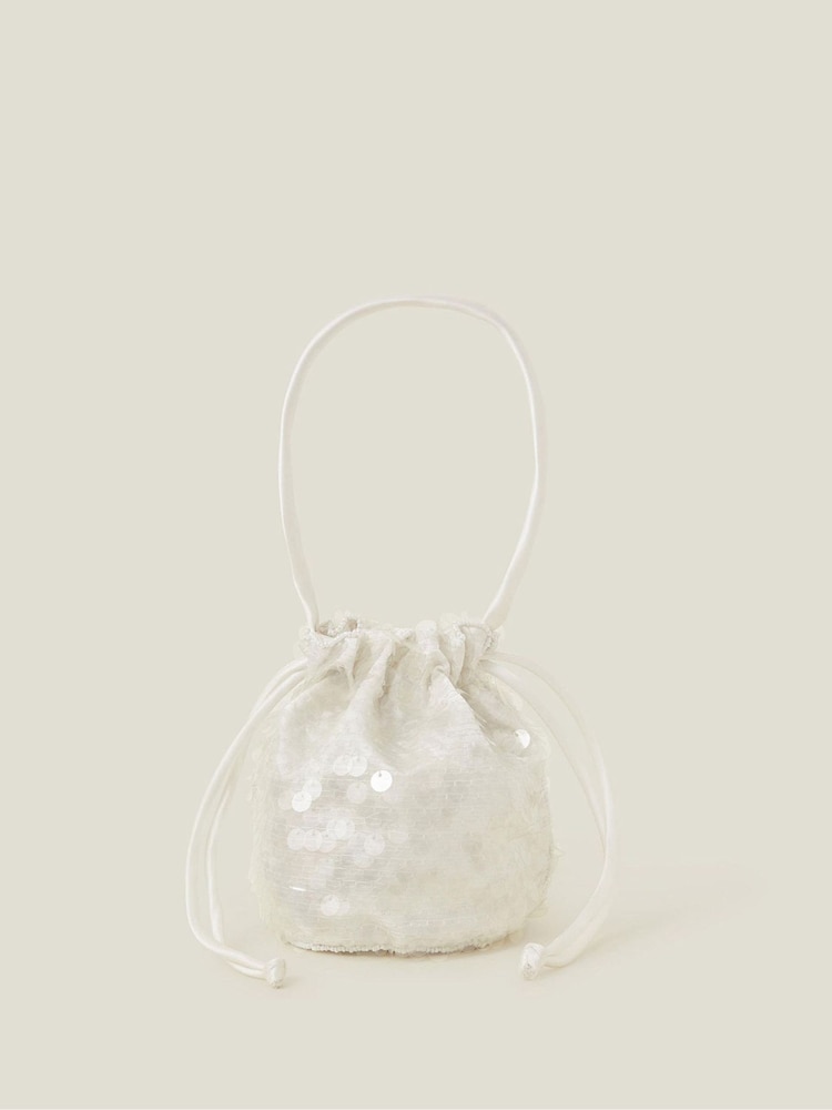 Angels By Accessorize Natural Girls Sequin Drawstring Pouch Bag - Image 1 of 2