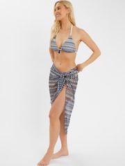 Accessorize Blue Sheer Zig-Zig Stitch Coverups - Image 1 of 4