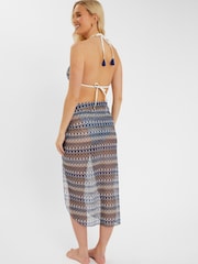 Accessorize Blue Sheer Zig-Zig Stitch Coverups - Image 2 of 4
