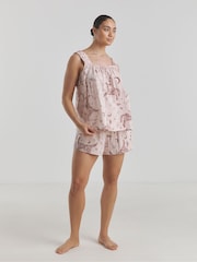 Simply Be Cream Cheesecloth Embroidered Shortie Set - Image 1 of 4