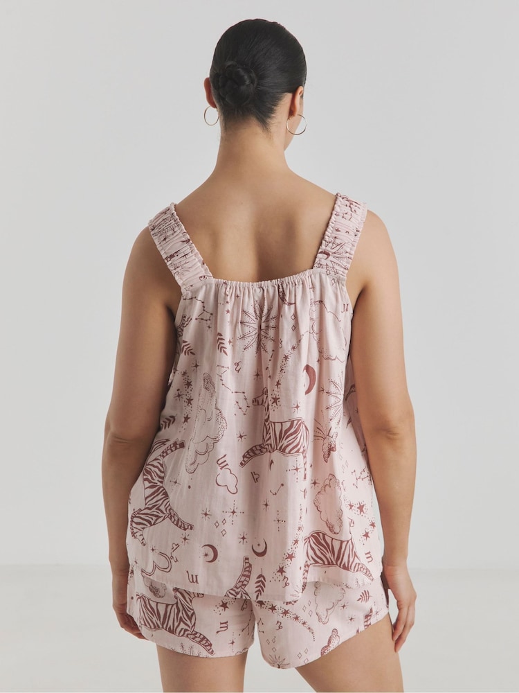Simply Be Cream Cheesecloth Embroidered Shortie Set - Image 2 of 4