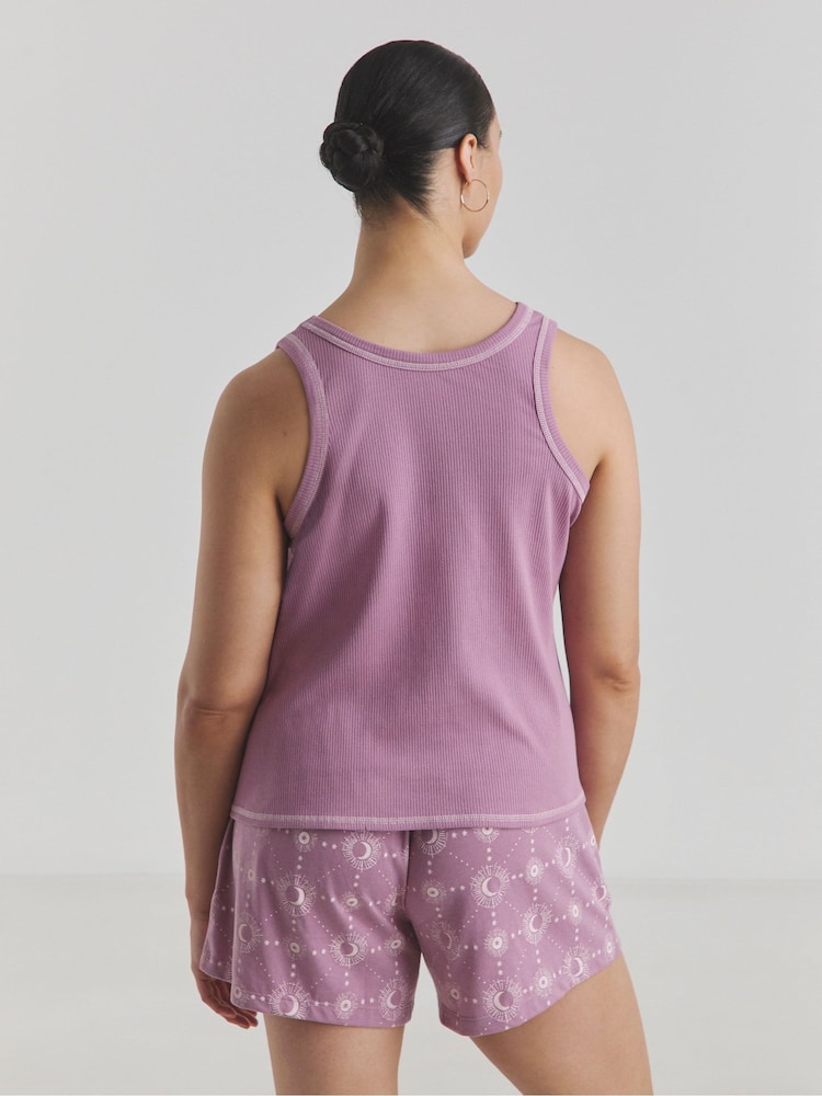 Simply Be Ribbed Vest Shortie Pyjamas 2 Pack - صورة 2 من 4
