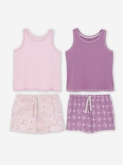 Simply Be Ribbed Vest Shortie Pyjamas 2 Pack - صورة 4 من 4