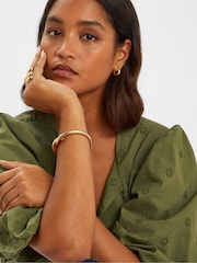 Accessorize Green Puff Sleeve 100% Cotton Blouse - Image 3 of 4