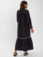 Accessorize Black Long-Sleeve Tiered Maxi 100% Cotton Dress - Image 2 of 4