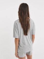 Simply Be Grey Lounge Fold Top Shorts Set - Image 2 of 4