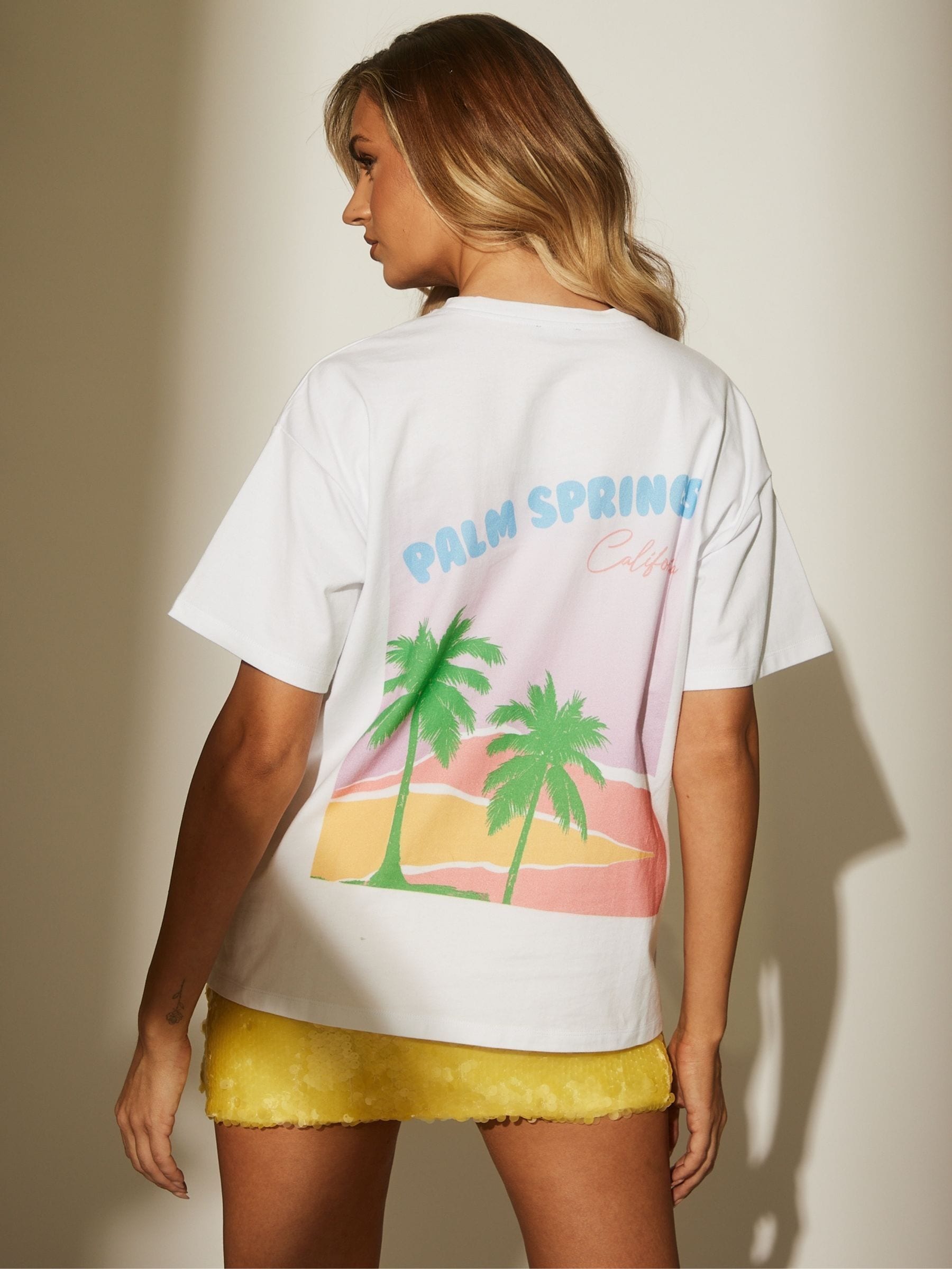 Buy South Beach White Oversized Palm Springs Printed Graphic