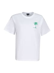 South Beach White Oversized Palm Springs Printed Graphic T-Shirt - Image 6 of 7