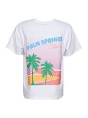 South Beach White Oversized Palm Springs Printed Graphic T-Shirt - Image 7 of 7