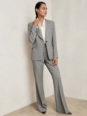 Reiss Grey Brooklyn Petite Single-Breasted Check Suit Blazer - Image 5 of 8