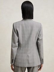 Reiss Grey Brooklyn Petite Single-Breasted Check Suit Blazer - Image 6 of 8