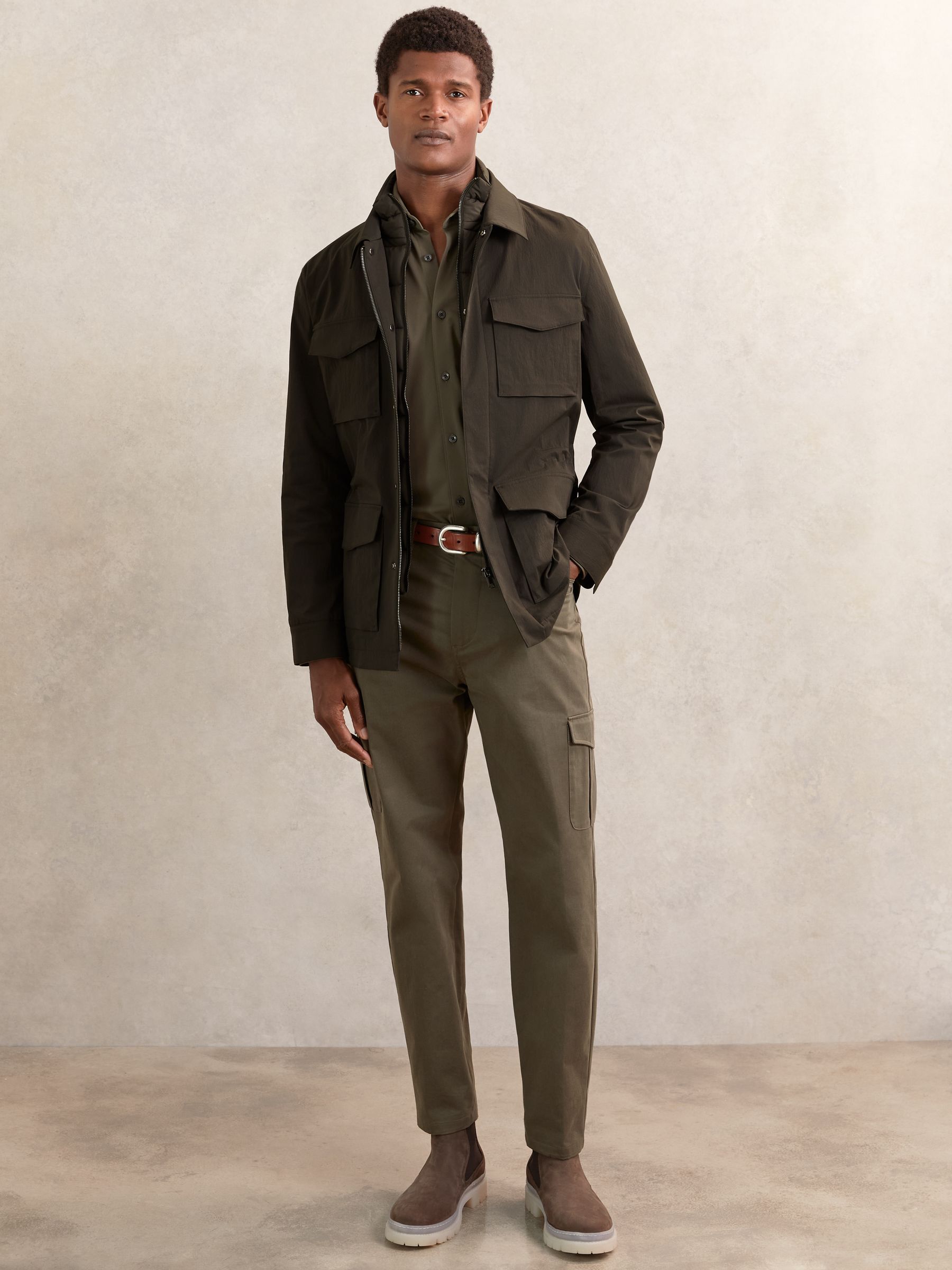 Buy Reiss Green Bryson Removable-Gilet Safari Jacket from Next USA