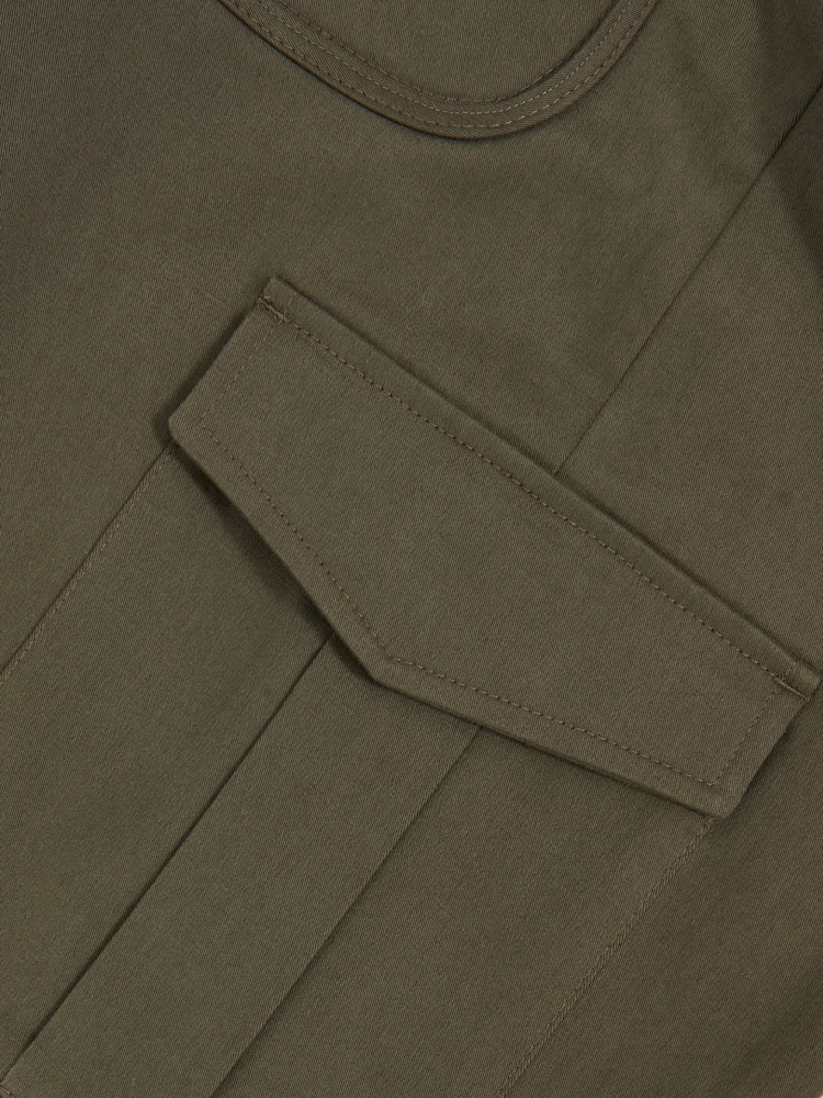 Reiss Olive Green Rogan Cotton Tapered Cargo Trousers With Stretch - Image 5 of 5