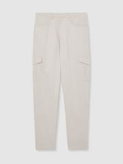 Reiss Stone Rogan Cotton Tapered Cargo Trousers With Stretch - Image 2 of 7