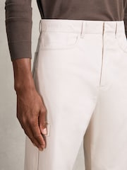 Reiss Stone Rogan Cotton Tapered Cargo Trousers With Stretch - Image 5 of 7