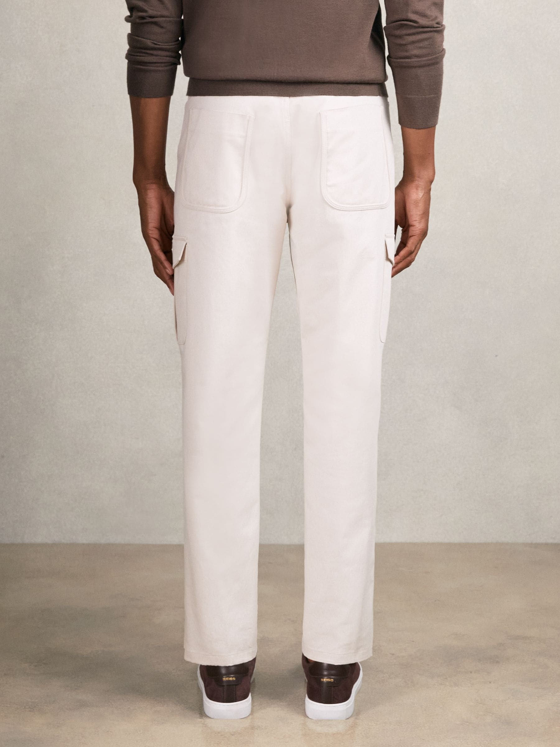 Buy Reiss Stone Rogan Cotton Tapered Cargo Trousers With Stretch