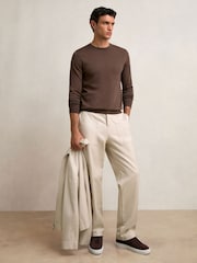 Reiss Ecru Preach Lyocell Cotton Wide Utility Trousers - Image 5 of 9