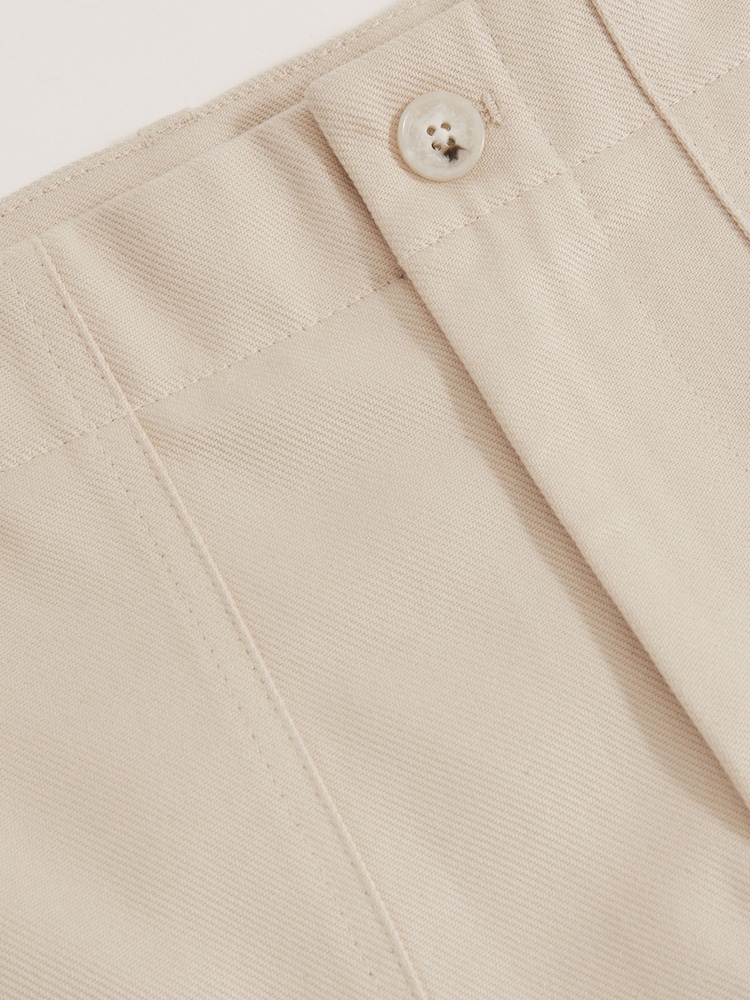Reiss Ecru Preach Lyocell Cotton Wide Utility Trousers - Image 9 of 9