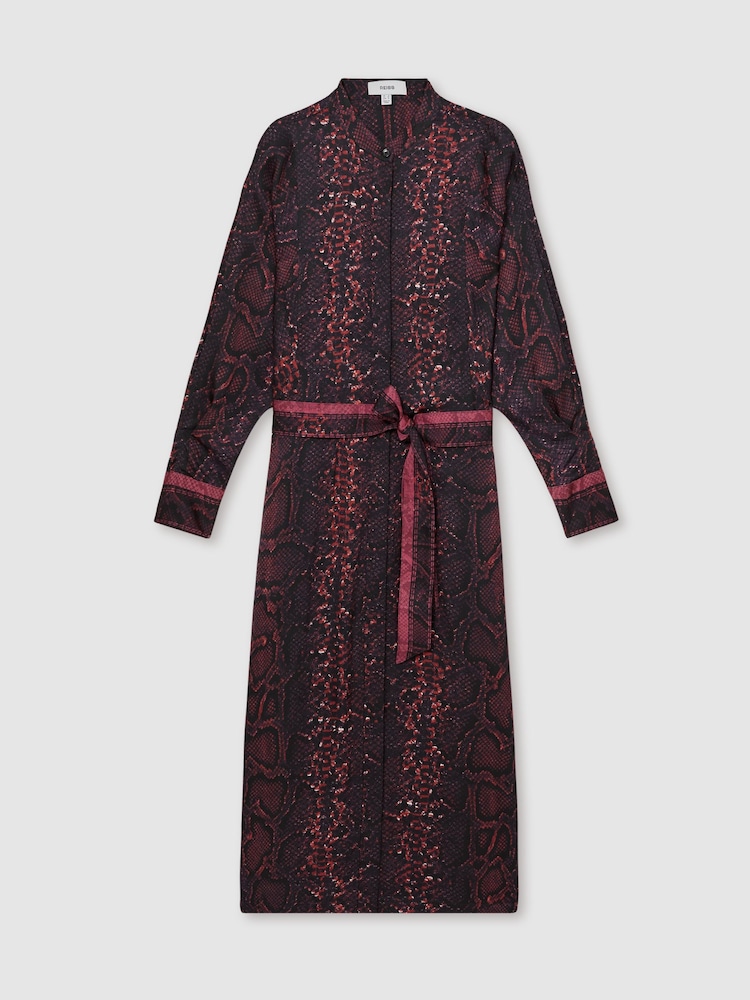 Reiss Burgundy/Black Daria Dress - Image 2 of 6