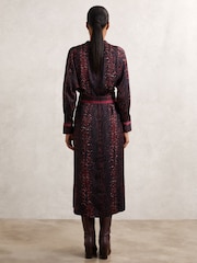 Reiss Burgundy/Black Daria Dress - Image 5 of 6