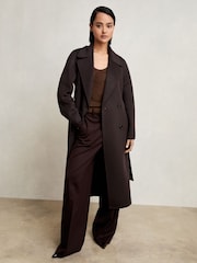 Reiss Aubergine Rene Double-Breasted Blindseam Coat Wool-Blend - Image 3 of 7