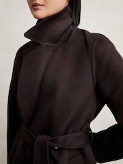 Reiss Aubergine Rene Double-Breasted Blindseam Coat Wool-Blend - Image 4 of 7