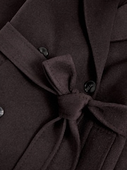 Reiss Aubergine Rene Double-Breasted Blindseam Coat Wool-Blend - Image 7 of 7