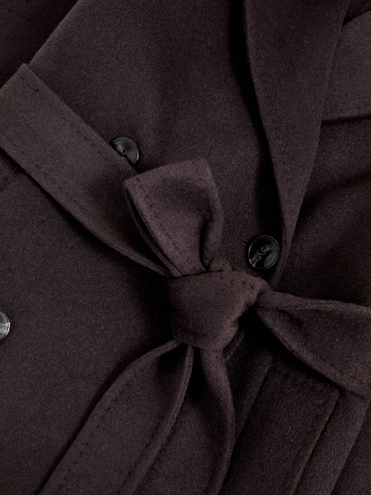 Reiss Aubergine Rene Double-Breasted Blindseam Coat Wool-Blend - Image 7 of 7