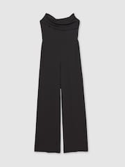 Reiss Black Ayla Structured Strapless Wide-Leg Jumpsuit - Image 2 of 7