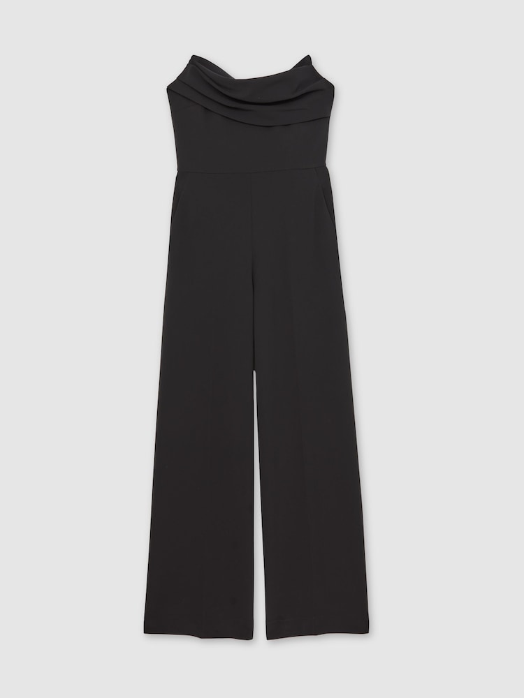 Reiss Black Ayla Structured Strapless Wide-Leg Jumpsuit - Image 2 of 7