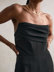 Reiss Black Ayla Structured Strapless Wide-Leg Jumpsuit - Image 5 of 7