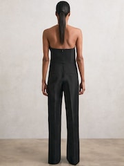 Reiss Black Ayla Structured Strapless Wide-Leg Jumpsuit - Image 6 of 7
