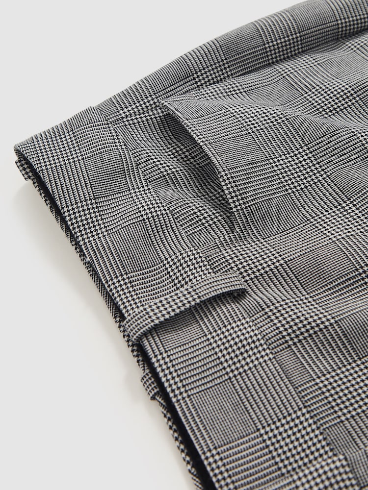 Reiss Grey Brooklyn Check Flared Suit Trousers - Image 6 of 6