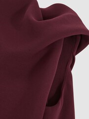 Reiss Burgundy Shauna High-Neck Drape Back Dress - Image 5 of 5