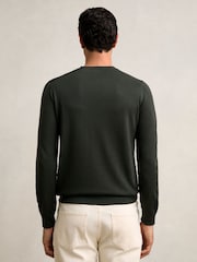 Reiss Dark Military Green Wessex Merino Wool Crew-Neck Jumper - Image 5 of 7