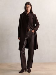 Reiss Chocolate Brown Max Petite Coat - Image 1 of 7