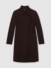 Reiss Chocolate Brown Max Petite Coat - Image 2 of 7